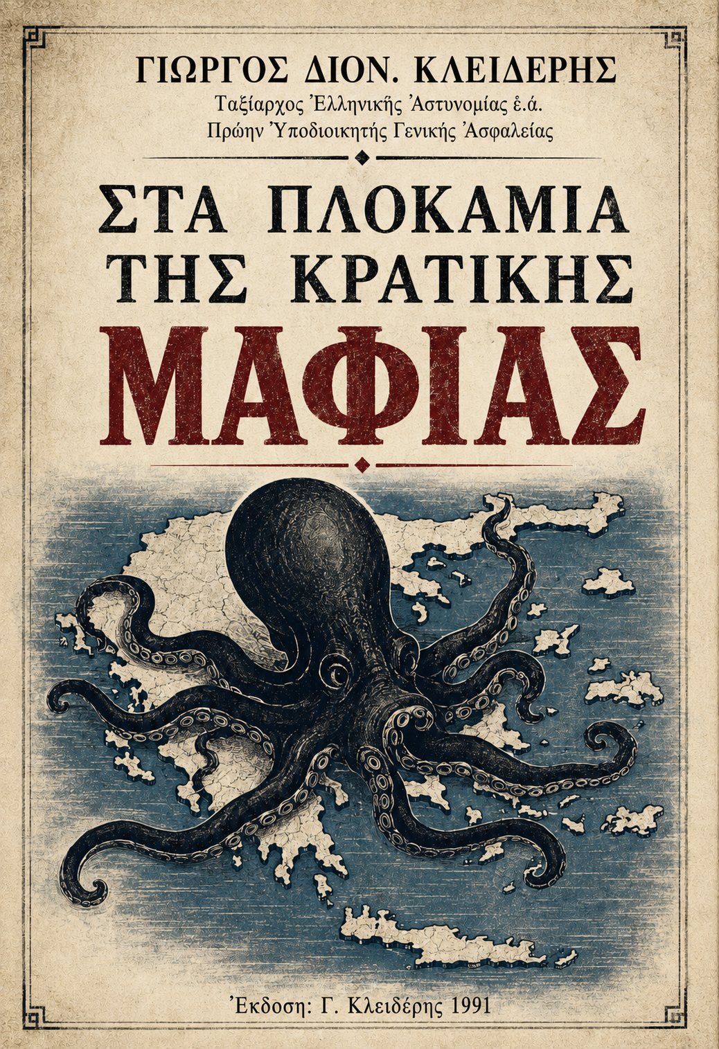 Ἐξώφυλλο: «Στὰ πλοκάμια τῆς κρατικῆς μαφίας», Γιῶργος Διον. Κλειδέρης, 1991